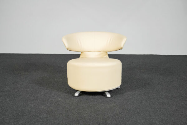 Swivel leather armchair
