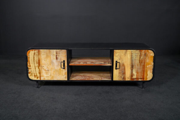 Sideboard aus Metall mit Holztüren