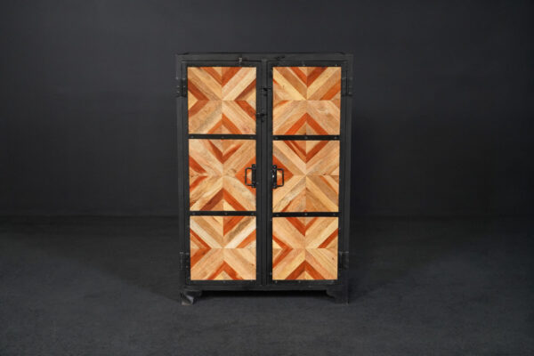 Cabinet made of oiled wood and metal