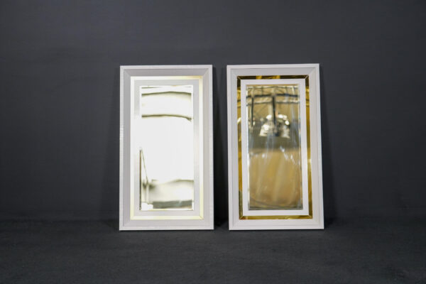 2er Set Wandspiegel mit Holzrahmen